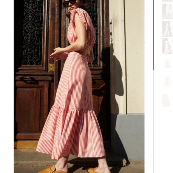 NWT ZARA STRIPED POPLIN SKIRT TOP SET SMALL - Picture 5 of 8